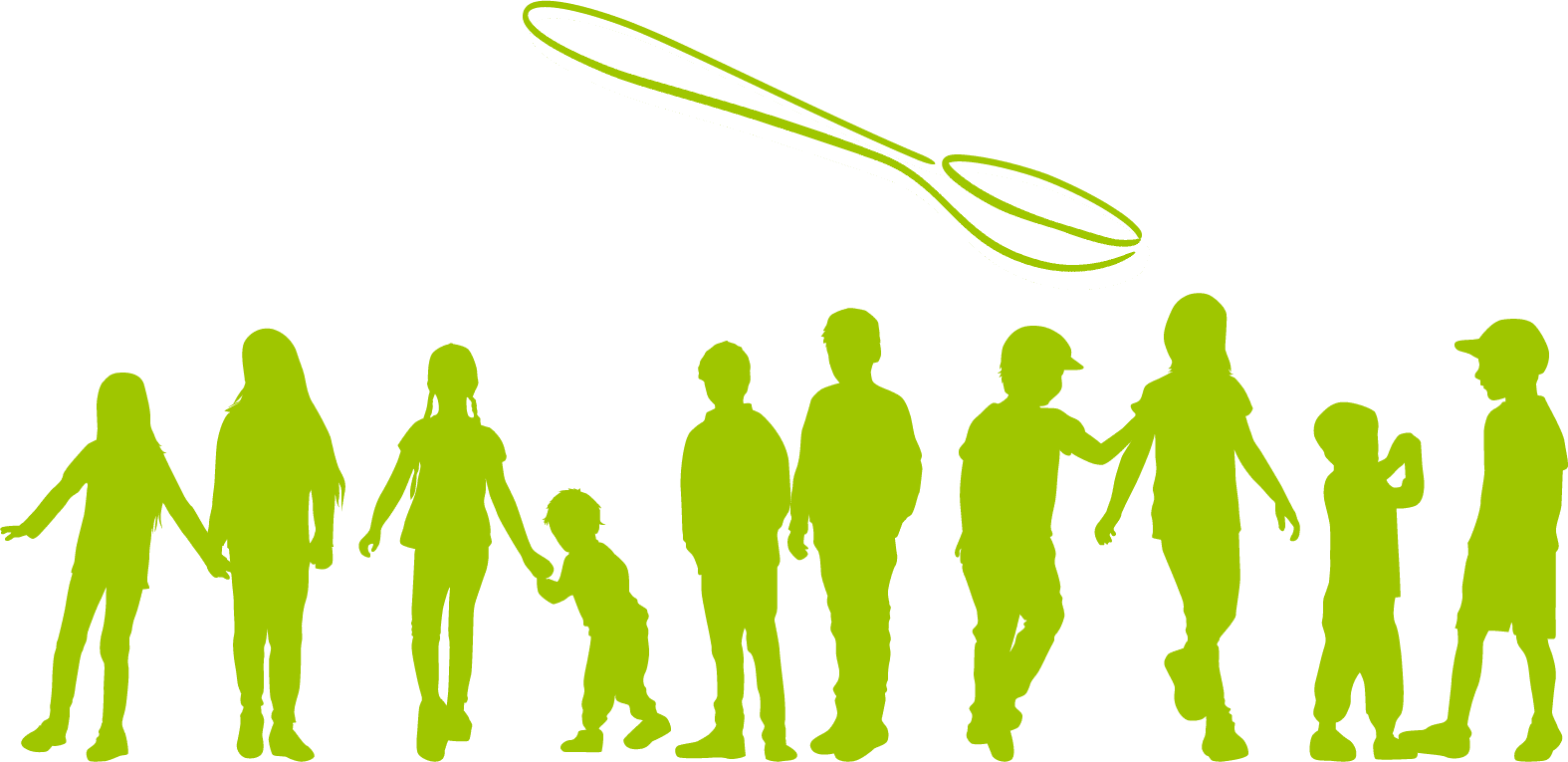 Children silhouettes with dosing spoon
