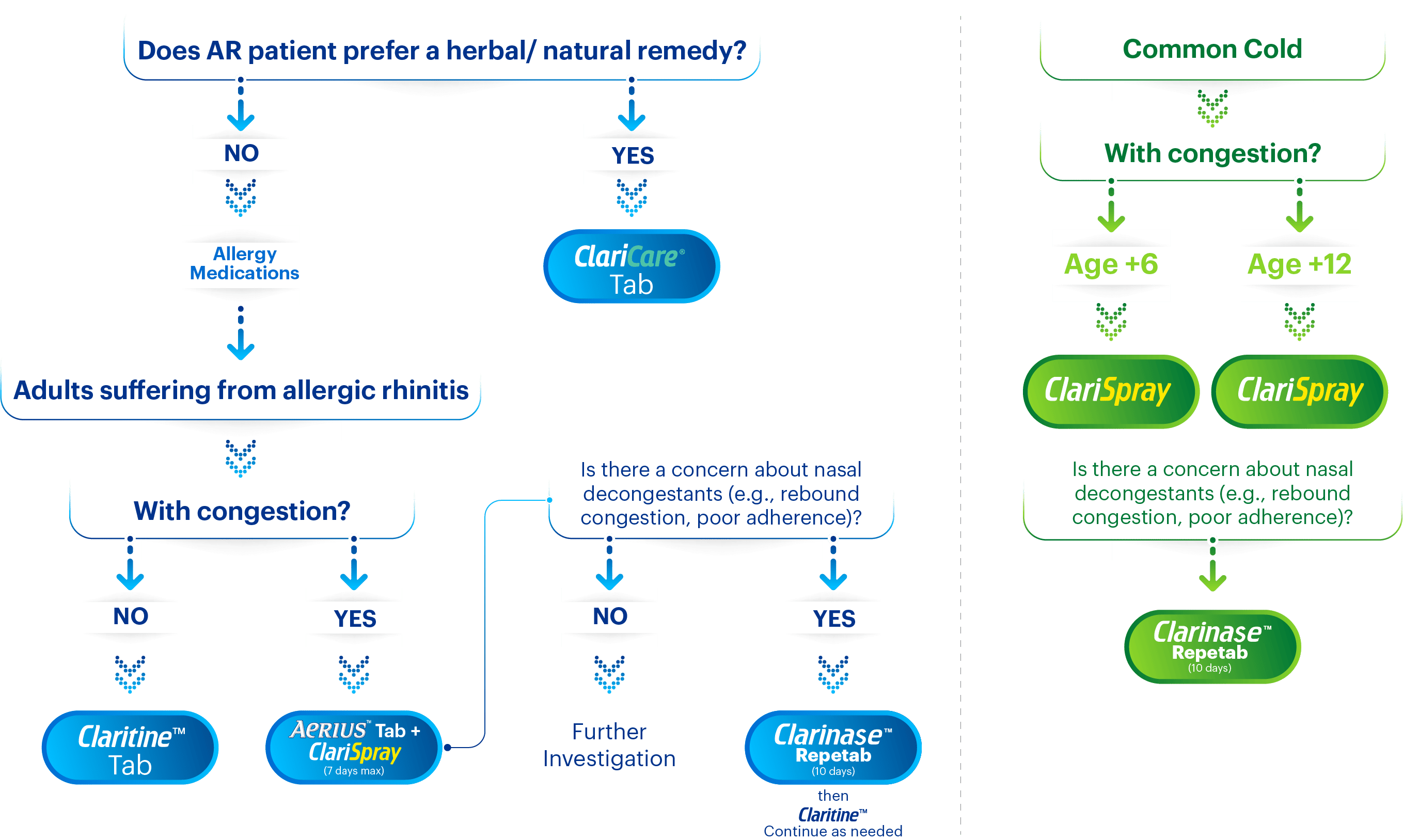 Flowchart of Bayer allergy portfolio treatment options
