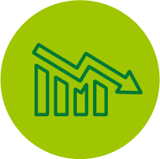 Reduction chart icon